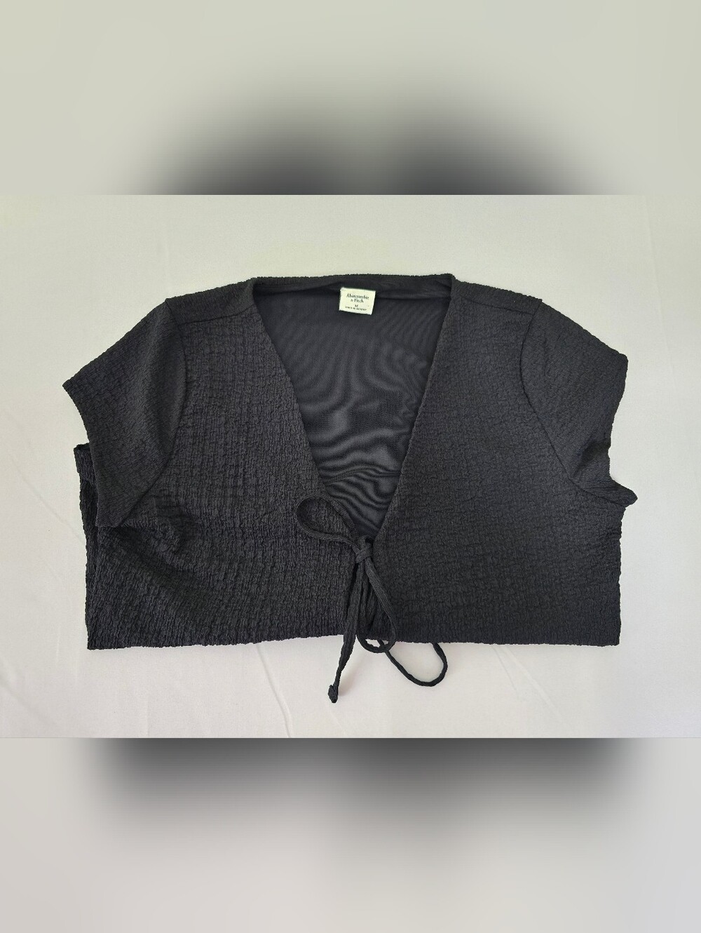 Abercrombie And Fitch Tie Front Bubble Knit Top Size Medium